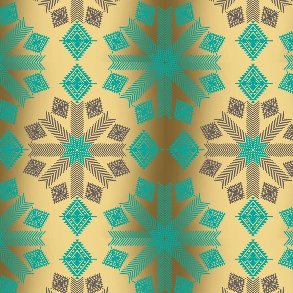 Vector Seamless Tribal floral Pattern