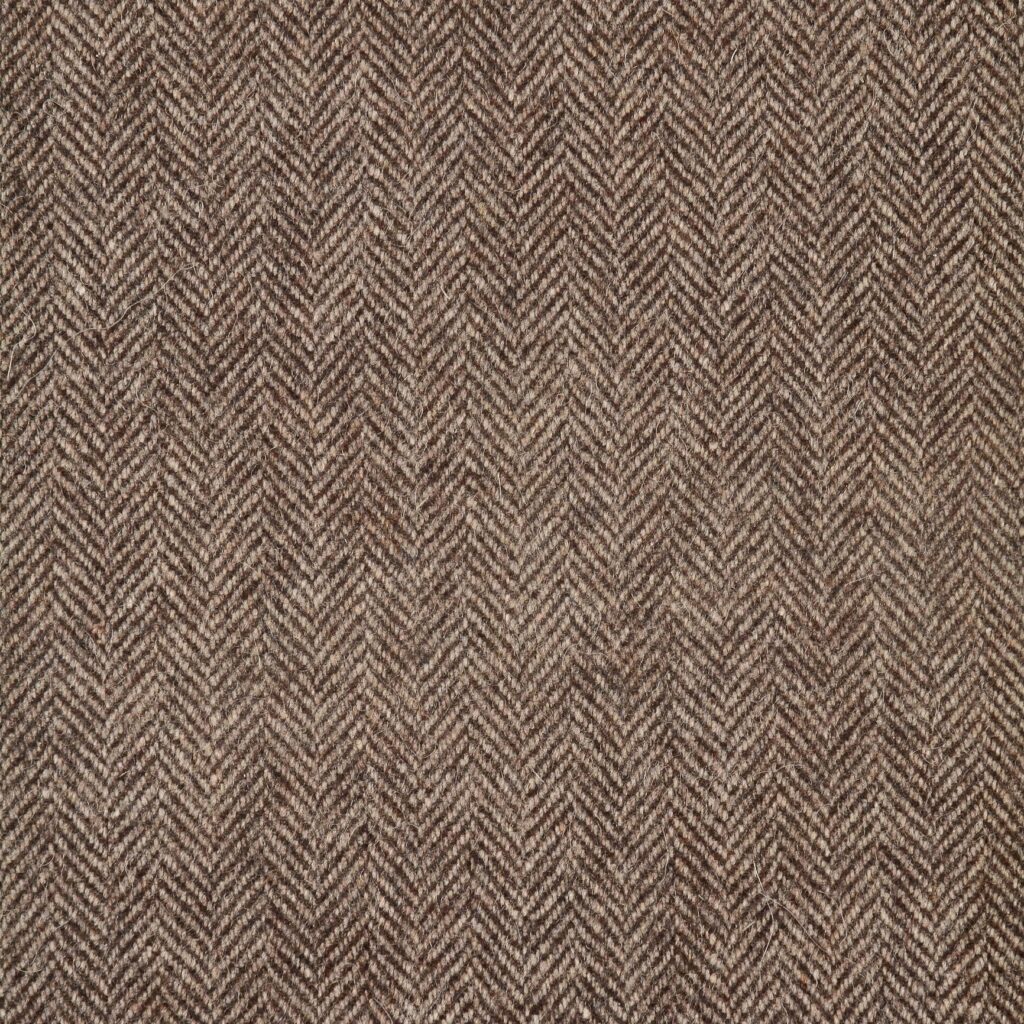 Luxury Brown Herringbone Tweed Fabric Texture
