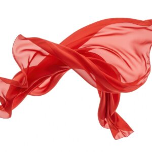 Isolated Flowing Red Silk Fabric in Dynamic Motion