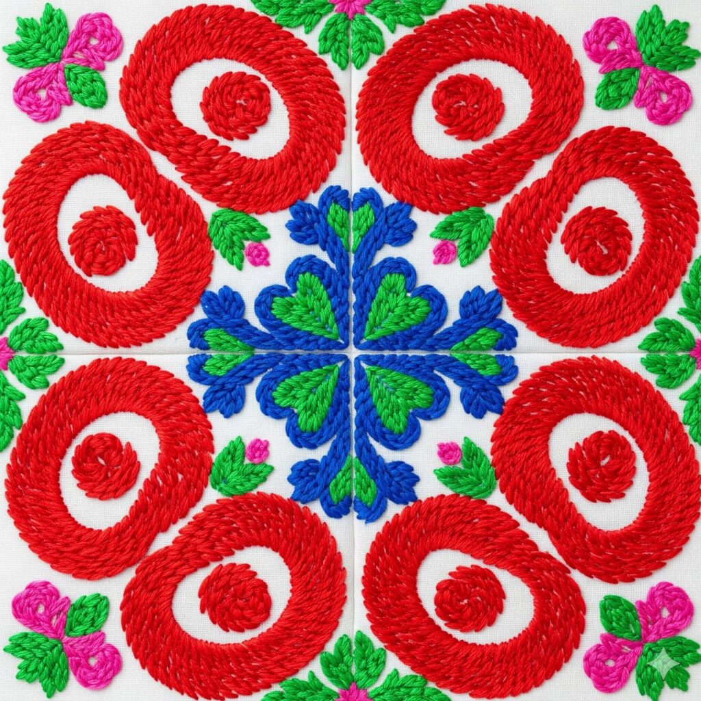 Hmong Snail Swirl Embroidery Pattern